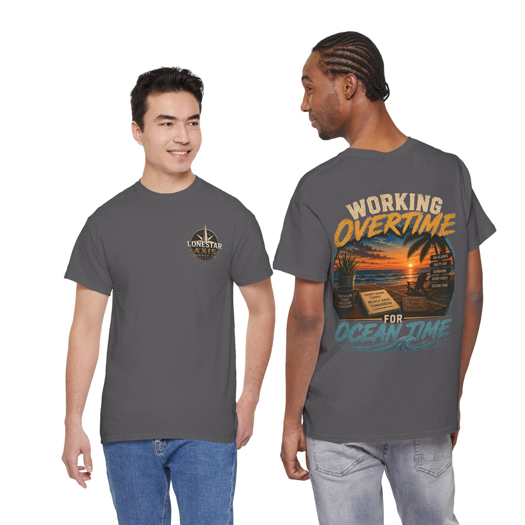 Working Overtime for Ocean Time T-Shirt | Sunset Beach Graphic